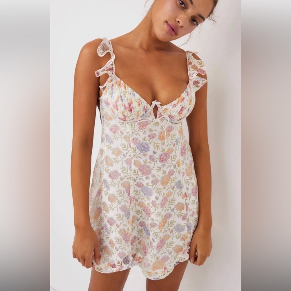 NWT For Love & Lemons Victoria’s Secret Slip Dress & Panties Lingerie Set Size L